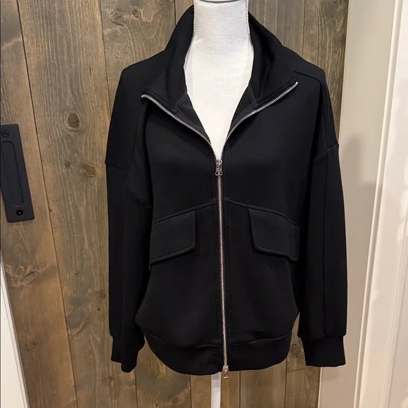 Varley Black Garcia Zip Through Sweatshirt NWOT - Picture 4 of 9